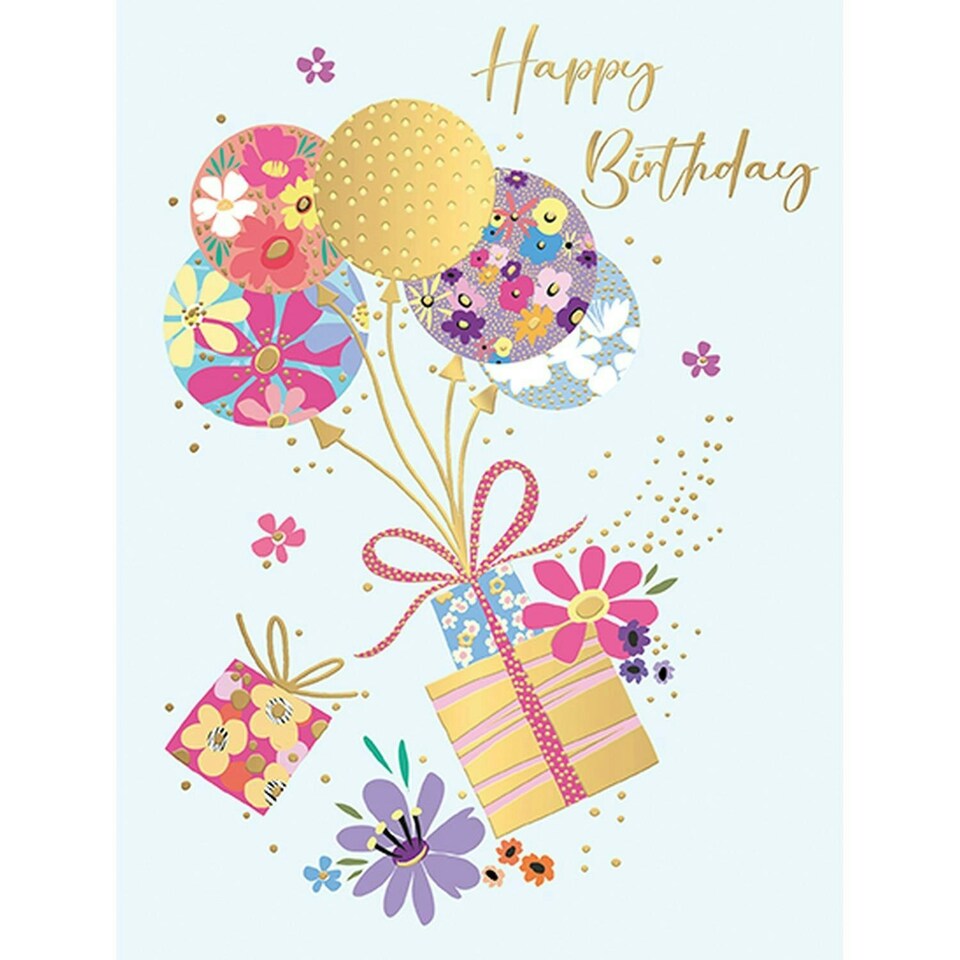 Words 'n' Wishes Traditional Open Birthday Card for a Female, Friend Birthday Card, Multi-Coloured 197 x 152 mm