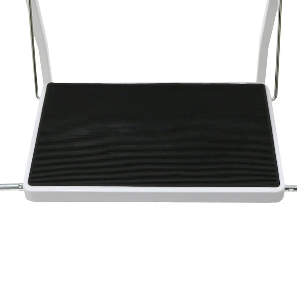 image 1 of Oypla Foldable 2 Step Ladder Stepladder Non Slip Tread Safety Steel White