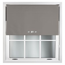 FURNISHED Blackout Roller Blinds with Triple Square Eyelets Cut to Size Easy Fit Window Shade | Grey | Dark Grey | (W) 180cm x (L) 210cm