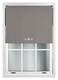 image 1 of FURNISHED Blackout Roller Blinds with Triple Square Eyelets Cut to Size Easy Fit Window Shade | Grey | Dark Grey | (W) 180cm x (L) 210cm
