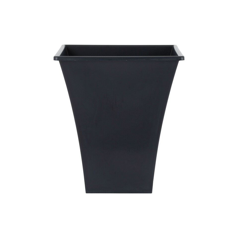 image 1 of Wham Metallica 4 x 28cm Square Plastic Garden Planters | Black | Slate