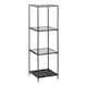 image 1 of Seaford Narrow Black Metal Bookcase with 3 Glass Shelves