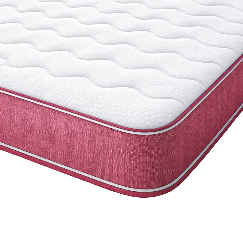 image 1 of Hybrid Memory Foam Spring Mattress 7 Inch Quilted - Springs Support with Memory Foam Comfort Layer and Breathable Soft CoolTouch Top Cover | Pink