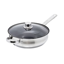 Buckingham Stainless Steel Sauté Pan Induction Compatible with Stainless Steel Handles 24cm , 2.7 litre