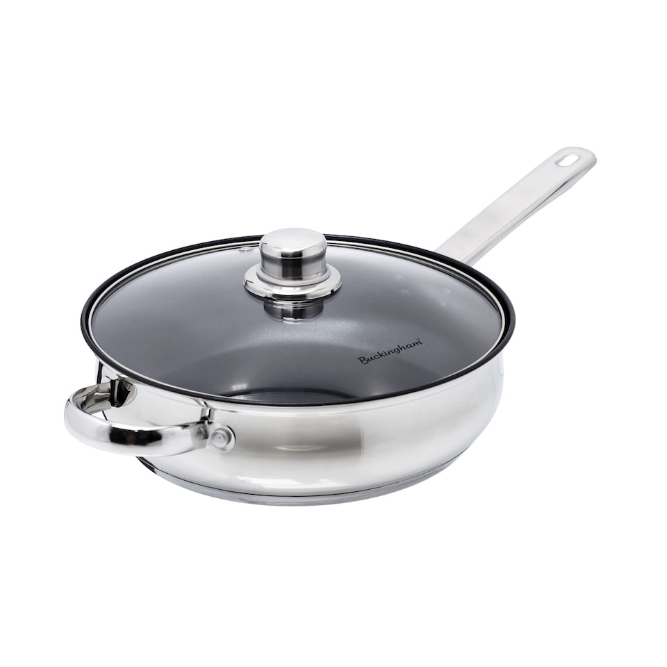image 1 of Buckingham Stainless Steel Sauté Pan Induction Compatible with Stainless Steel Handles 24cm , 2.7 litre