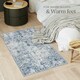 image 7 of Vintage Rug Amara - faded design, machine washable, short pile & non-slip underside Blue | 150 x 80 cm