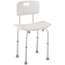 HOMCOM Bath Chair Shower Stool Safety Seat Bathroom Adjustable Positions Elderly Aids