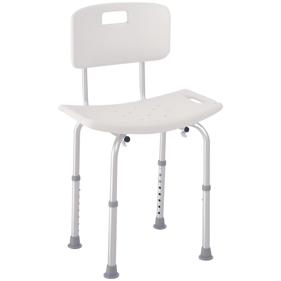 image 1 of HOMCOM Bath Chair Shower Stool Safety Seat Bathroom Adjustable Positions Elderly Aids