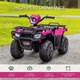 image 3 of HOMCOM 12V Electric Quad Bike for Kids w/ LED Headlights, Music - Pink