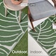 image 4 of Homescapes Outdoor Rug Luxury Waterproof Reversible Recycled, For Garden, Ada Botanical Green | 150 x 240 cm