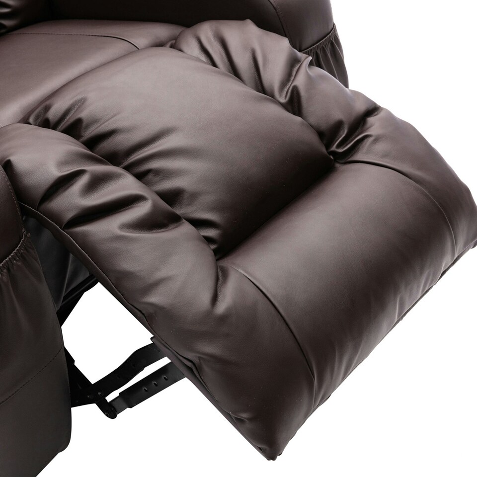 image 1 of Caesar Bonded Leather Recliner Rocking Swivel Heat & Massage Chair (Brown)
