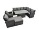 image 2 of Fimous 9 Seat Rattan Garden Furniture Corner Sofa Set Outdoor Adjustable Lifting Dining or Coffee Table Set with Big Footstool Dark Grey Mixed
