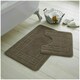 image 1 of VELVETIO Greek Bath Mat & Pedestal Mat Water Absorbent Non Slip Toilet Rugs Brown | Latte
