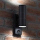 image 2 of Auraglow PIR Motion Sensor Up & Down Outdoor Wall Security Light - WARMINSTER - Black | Black | Black/Cool White