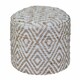 image 1 of Homescapes Sierra Natural Diamond Pattern Jute Circular Bean Filled Pouffe - 45 cm