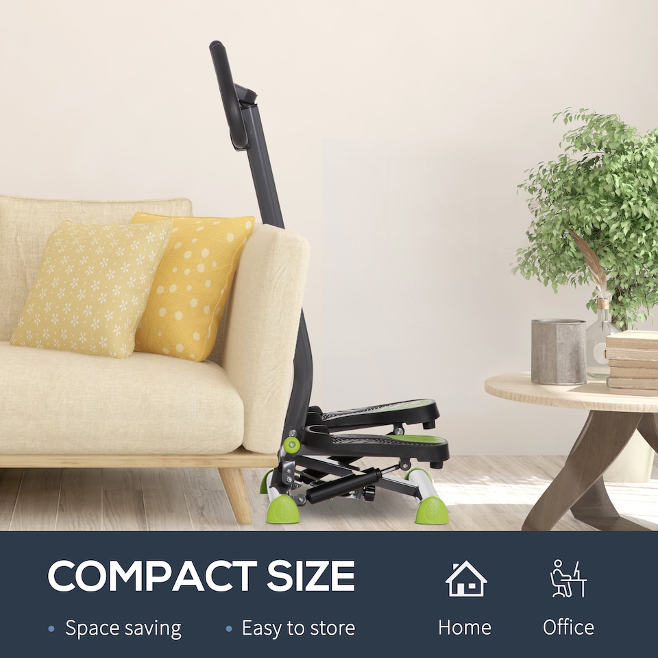 image 1 of HOMCOM Twister Stepper Step Machine with LCD Screen - Grey