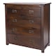 image 3 of Boston 4 Drawer Chest - Rich Dark Brown Lacquer Solid Wood Bedroom Storage with Brass Handles | Brown | Brown | 1