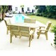 image 1 of Heavy Duty Table and Chair Set - 1 Oval Table - 2 Chairs, 2x 2 Seater Benches - 6 Seater