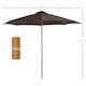 image 5 of Outsunny 3(m) Wooden Garden Parasol Sun Shade Outdoor Umbrella Coffee