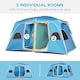 image 3 of Outsunny Camping Tent, Family Tent 4-8 Person 2 Room Easy Set Up, Blue