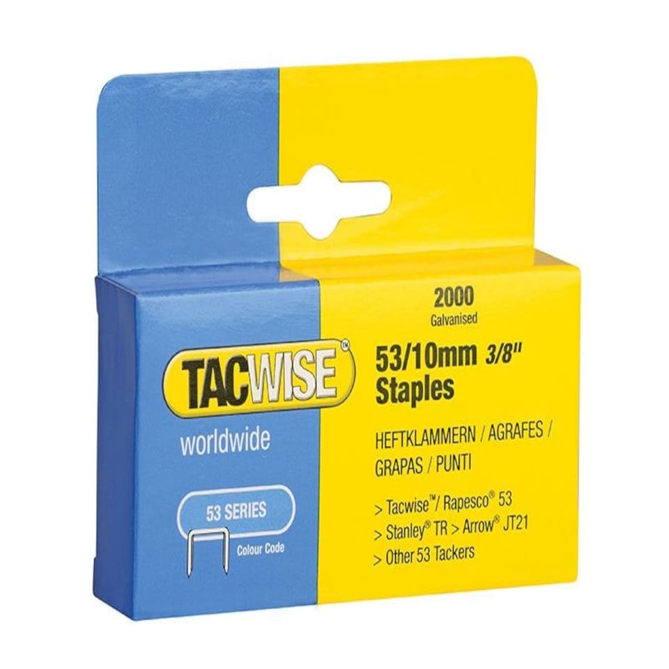 Tacwise 53 Light-Duty Staples 10Mm (Type Jt21 A) Pack 2000
