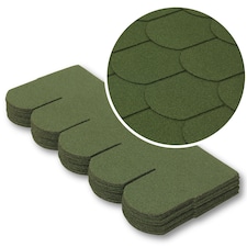 Premium Asphalt Roof Shingles - Fish Scales Design 80 x 31.5 cm Weather Resistant Roofing Felt (25 Pcs)
