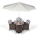 image 1 of Savannah Square 4 Seater Rattan Patio Dining Set | Brown | Brown