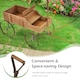 image 5 of COSTWAY Wood Wagon Flower Planter Decorative Pot Stand with Wheels-Coffee