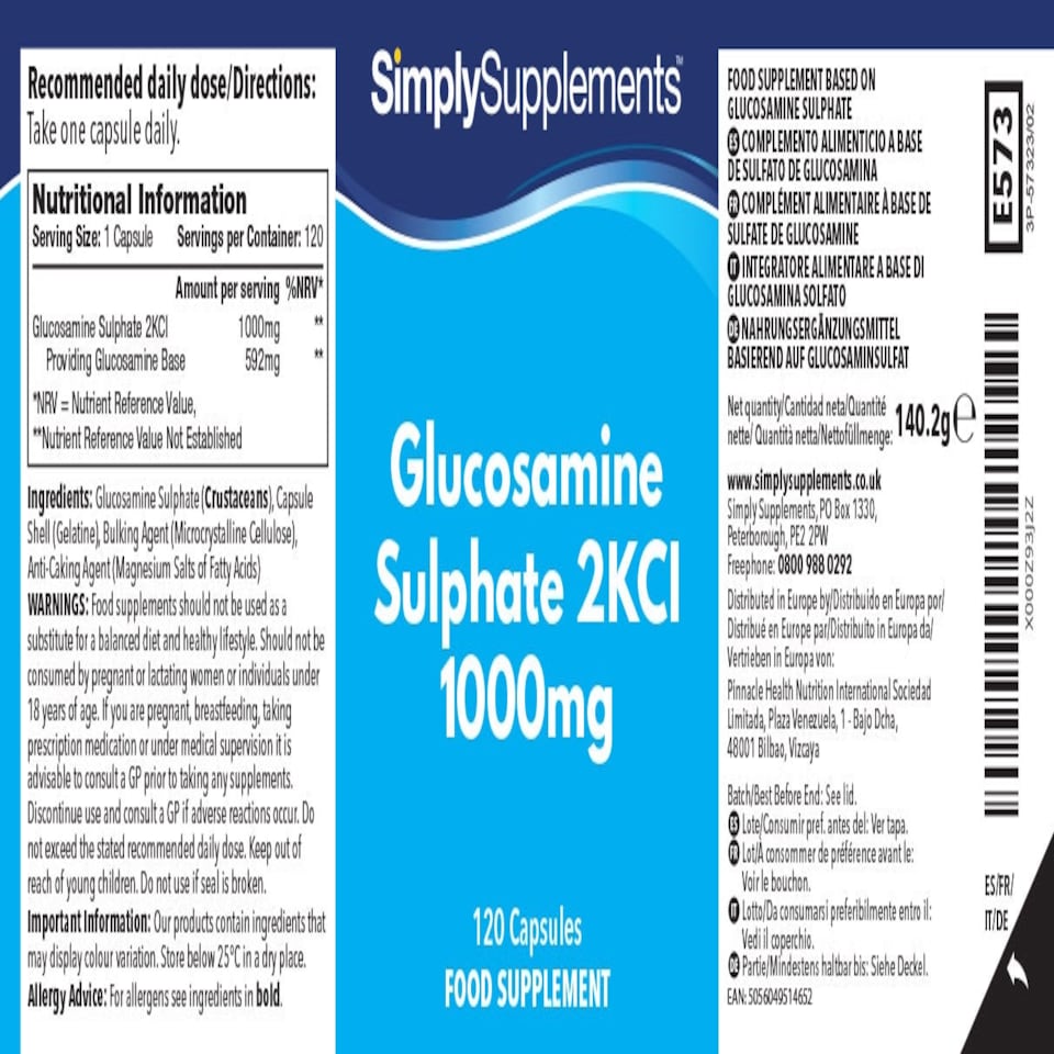image 1 of Glucosamine Sulphate 1,000mg - 120 Capsules