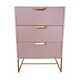 image 1 of 3 Drawer Bedside Table - Wood - L24 x W30 x H64 cm - Pink