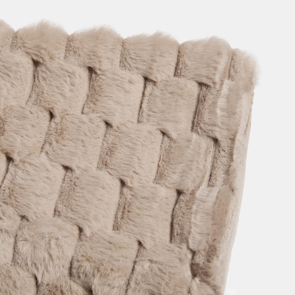 image 1 of OHS Soft Waffle Fleece Faux Fur Thick Blanket Throw
