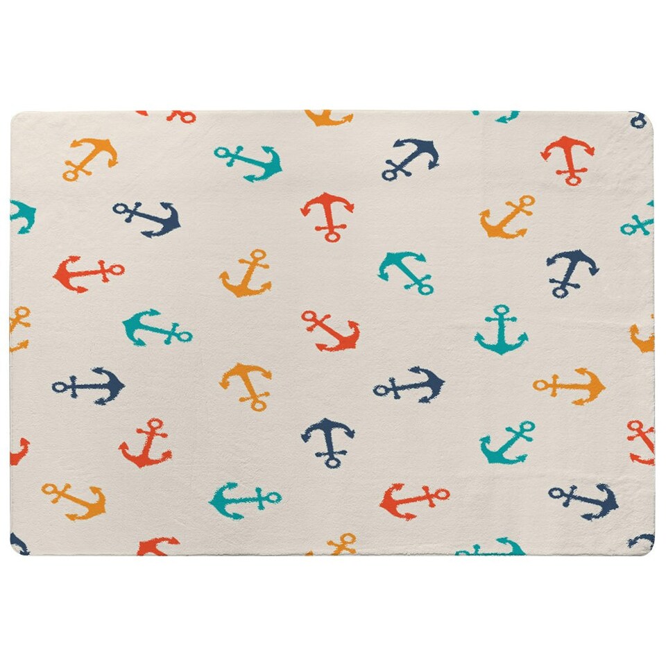 image 1 of Multi Coloured Anchors (Rug) Multi | Small: 60x110cm