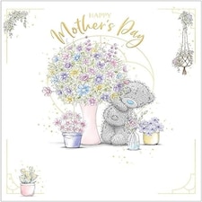 Bear With Vase Of Flowers Mother's Day Card