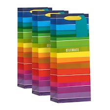 Rainbow stripe Bottle Gift Bag - Pack of 3