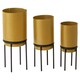 image 2 of Avento Set Of Three Gold Finish Planters Gold