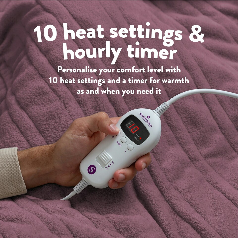 image 1 of Slumberdown Comfy Hugs Heated Throw, Plum