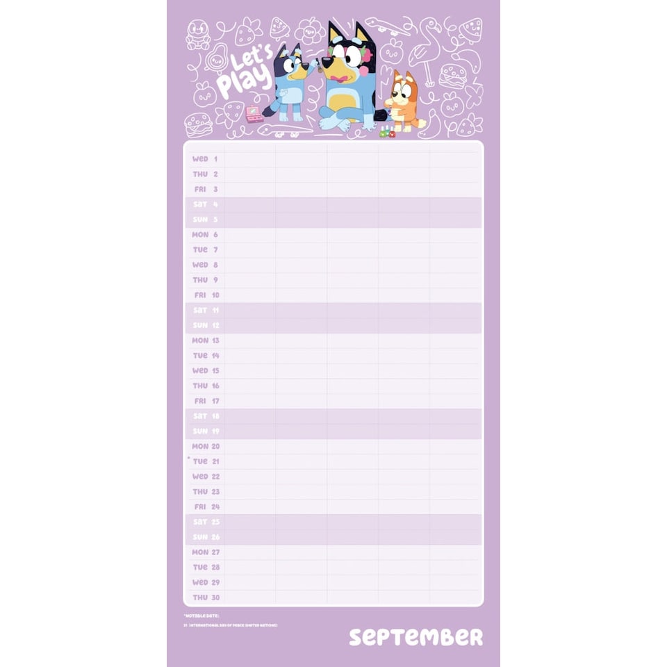 image 1 of BLUEY 2027 FAMILY ORGANISER CALENDAR