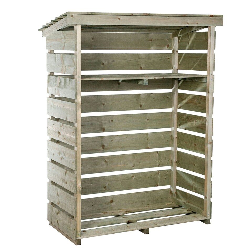 image 1 of Charles Bentley FSC Wooden Garden Small Log Store Heavy Duty Firewood Storage