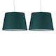 image 1 of Set of 2 Dark Green 23cm Tapered Cylinder Pendant or Lamp Shades | Green | Medium | 2