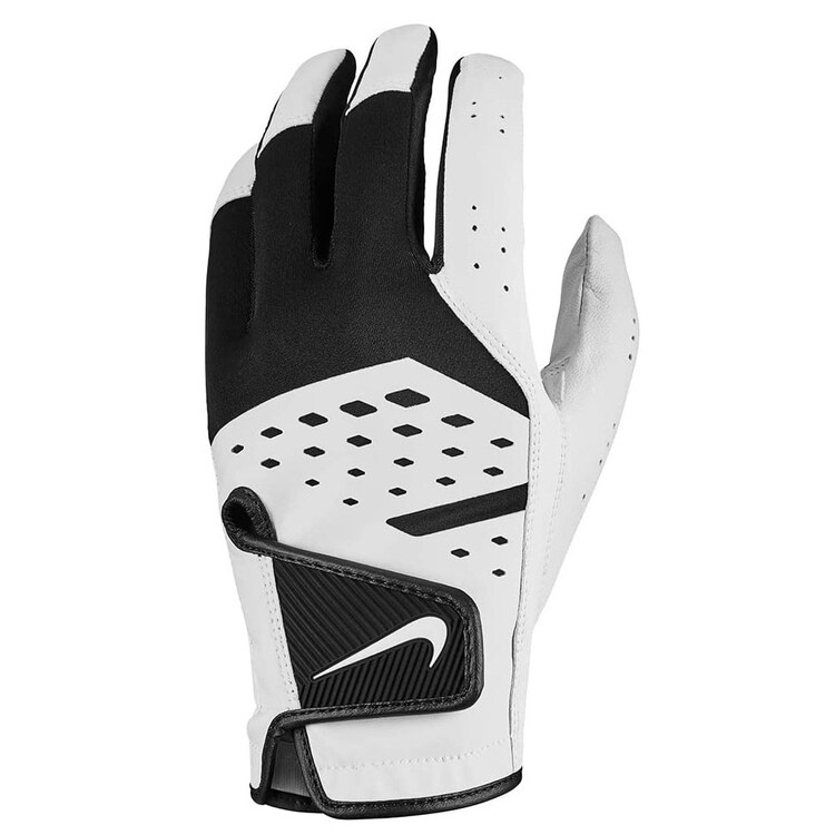Nike Mens Tech Extreme Vii Leather Left Hand Golf Glove - White/black - S White | S