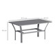 image 5 of Outsunny Metal Garden Coffee Table with Slatted Tabletop, Dark Grey Grey | Dark Grey