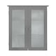 image 1 of Teamson Home Wooden Bathroom Wall Cabinet 2 Glass Doors Grey