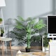 image 2 of Outsunny 125cm4FT Artificial Palm Plant Decorative Tree with Nursery Pot, Fake Plastic Indoor Home Office Decor, Green