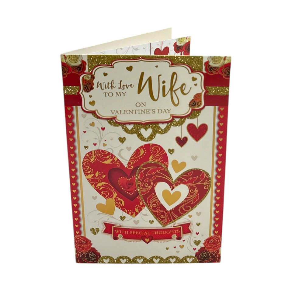 image 1 of Love To My Wife Hearts Foil Finished Valentine's Day Card