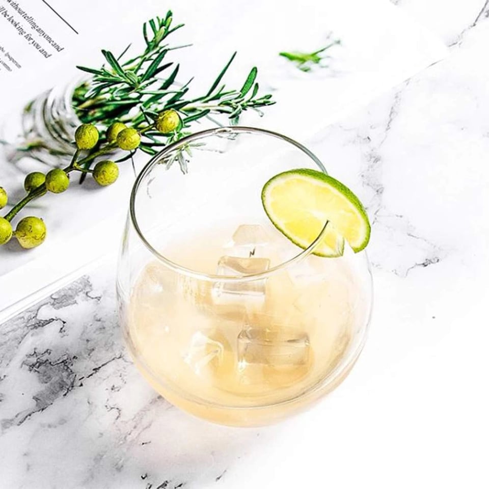 image 1 of 6 Pcs Whiskey Tumbler Glasses Set Drinking Scotch Whisky Glass Rolled Rims 405ml