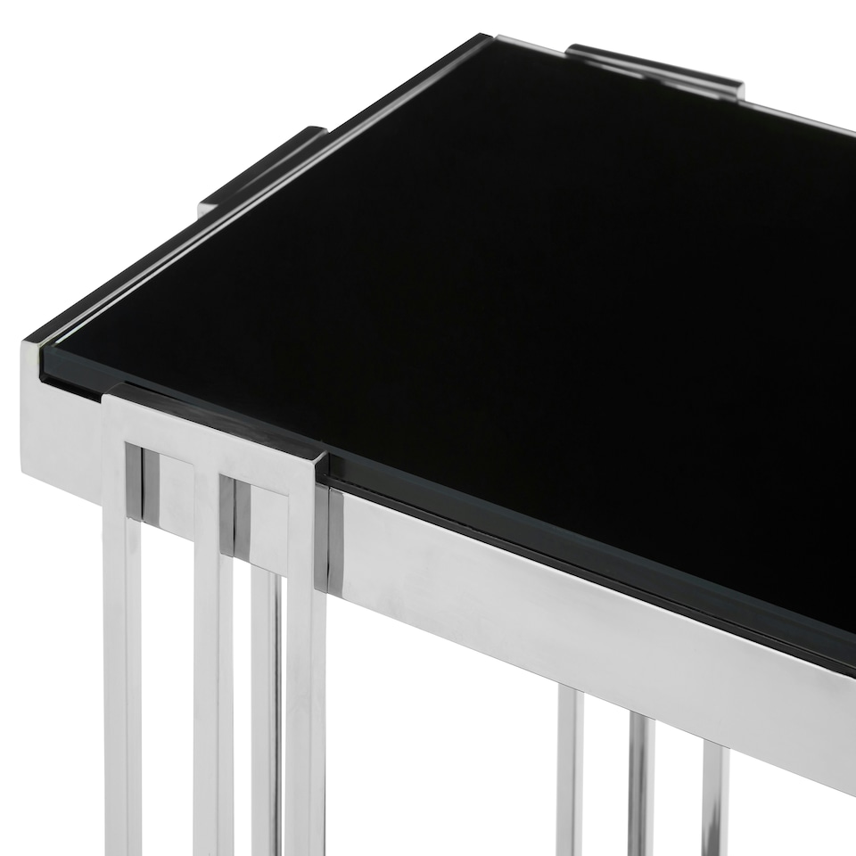 image 1 of Interiors By Premier Durable Silver U Shaped Side Table, Luxurious Finish Side Table By Couch, Modern Design Lounge Table Silver