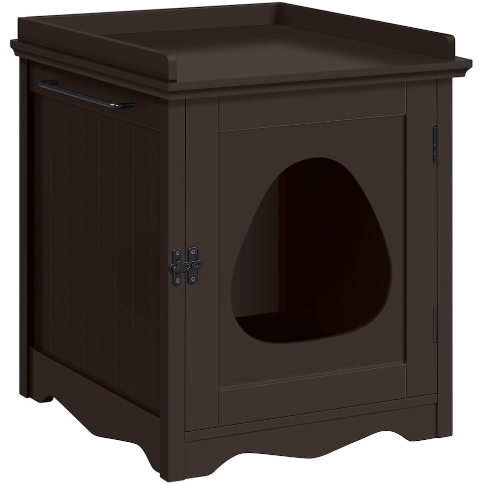 image 1 of Yaheetech Indoor Cat Litter Box Furniture Enclosure N/A | Espresso | One Size