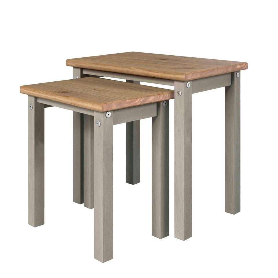 image 1 of Core Products Linea, Linea Nest Of 2 Tables H51.1cm x W53cm x D35cm Grey
