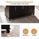 image 3 of VILUXE Mobile Kitchen Island with Foldable Worktop, Hidden Cutlery Drawer, Large Drawer, Adjustable Shelves, Door Racks, Towel Rack, Spice Rack and 5 Wheels, Black and Natural Wood