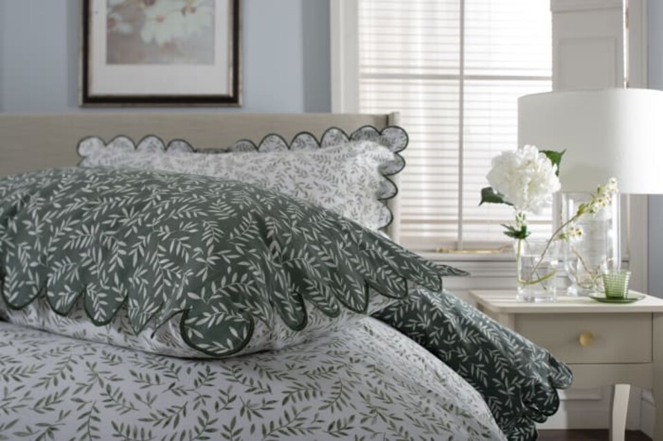 image 1 of Ashling Garden Cotton Duvet Set | Green | King